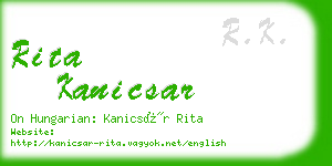 rita kanicsar business card